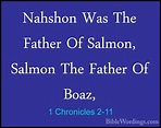 1 Chronicles 2-11 - Nahshon Was The Father Of Salmon, Salmon The ...