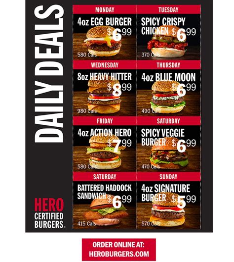 Daily Deals For Heroes At Hero Certified Burgers