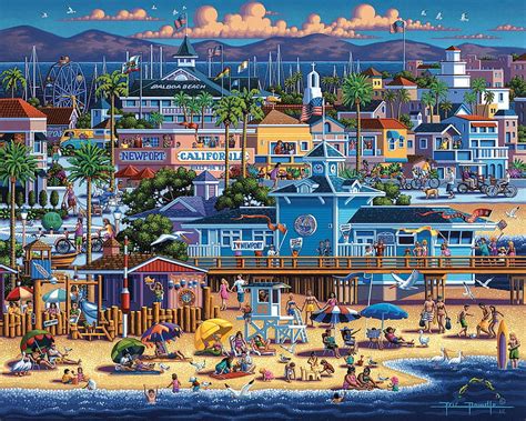 Newport Beach Art Vara People Painting Summer Pictura Blue Hd