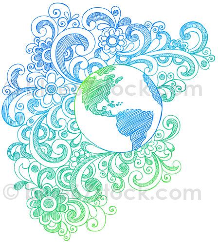 Hand Drawn Sketchy Planet Earth Doodle By Blue67design Flickr