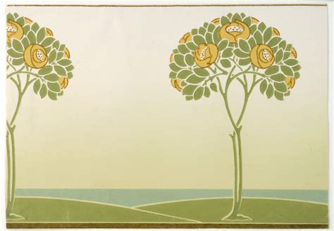 Stylised Art Nouveau Flowering Trees Museum Of Domestic Design And