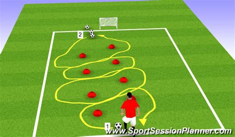 Footballsoccer Cone Slalom Dribbling Skills Goalkeeping Footwork