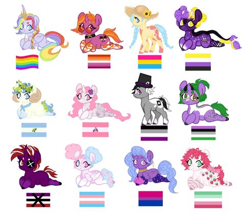 Open Adopt Mlp Pride Month Flag Themed Ponies By Vernorexxia On