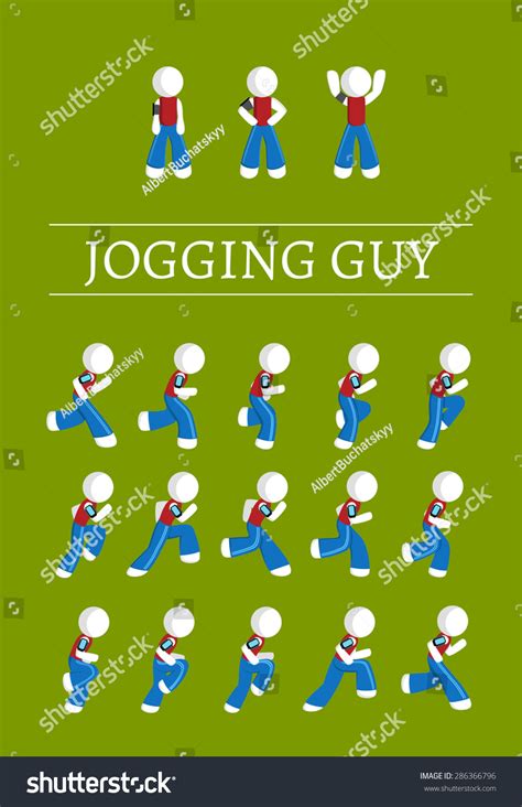 Jogging Standing Stickman Guy Sprite Sheet 库存插图 286366796 Shutterstock