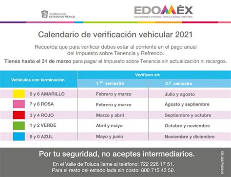 Que no se te pase la verificación vehicular checa el calendario en