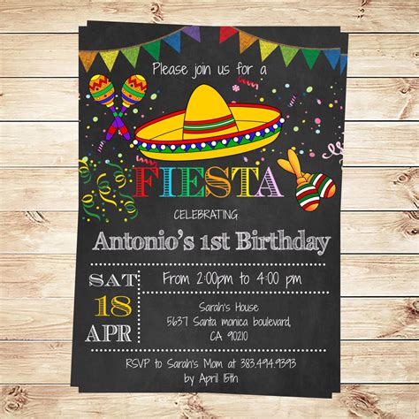 Birthday Mexican Fiesta Party Invitations Printable