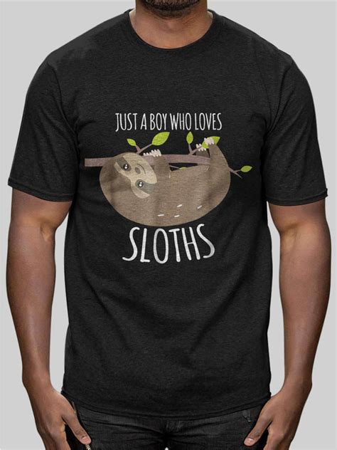 Just A Boy Who Loves Sloths T Shirt Funny Sloth Lovers T Shirts Tank