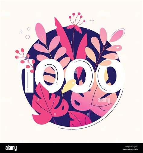 1000 Followers Banner Modern Flat Design Style Illustration Stock