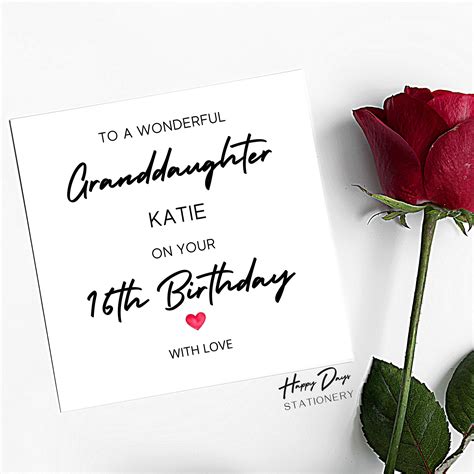 Granddaughter 16th Birthday Card 16th Birthday Card For Granddaughter