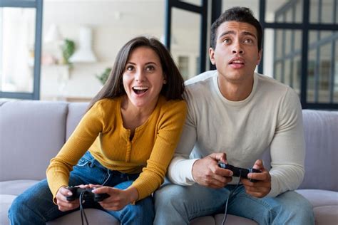 Couple Playing Video Games Together Photo Free Download