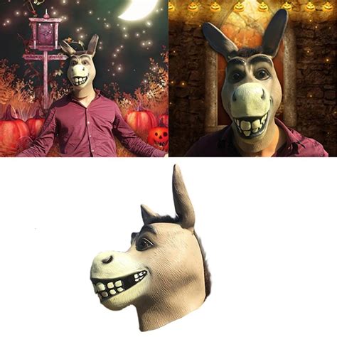 Cheap Est Funny Donkey Head Latex Mask Mr Silly Donkey Mask Halloween
