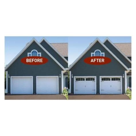 Install your garage door windows in the top panel (above eye level) if you want light without sacrificing privacy. Decorative-Faux-Window-Overlay-Panels-Garage-Door-White ...