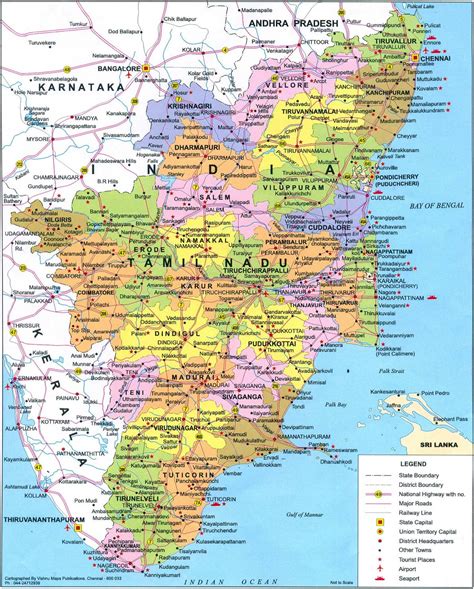 Political Map Of Tamil Nadu Mapsof Net