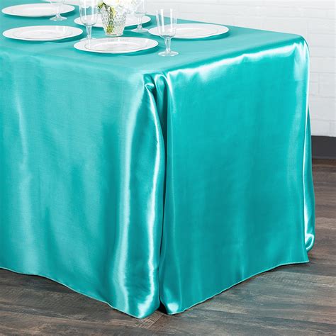 Satin Rectangular 90 X 132 Inch Tablecloth Dark Turquoise At Cv Linens