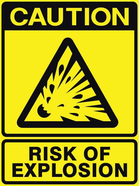 Risk Of Explosion Caution Sign Shop Safety Signs At Signsmart