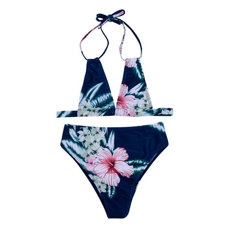 Sexy Womens Floral Bikini Set Push Up Print High Waist Swimsuit Beach Swim Swimwear Bathing Suit