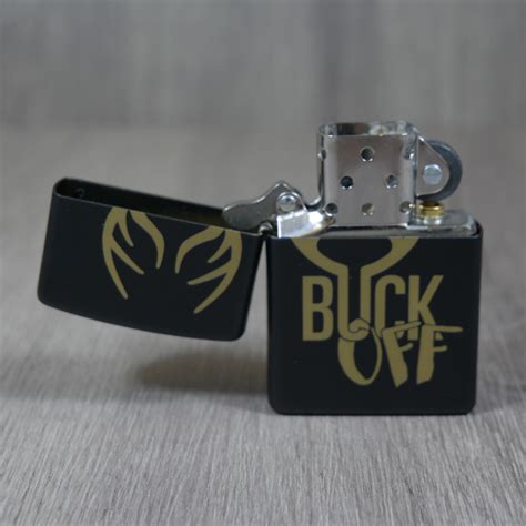 Zippo Matte Black Buck Off Windproof Lighter