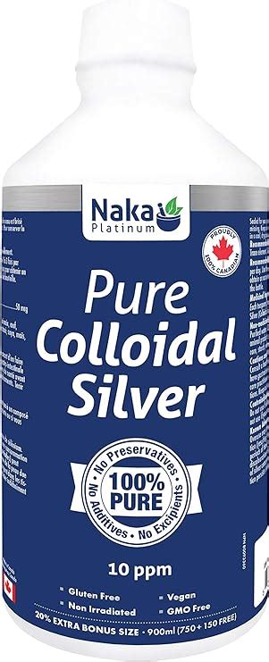 Naka Platinum Pure Colloidal Silver 10 Ppm 20 Super Extra Bonus Size