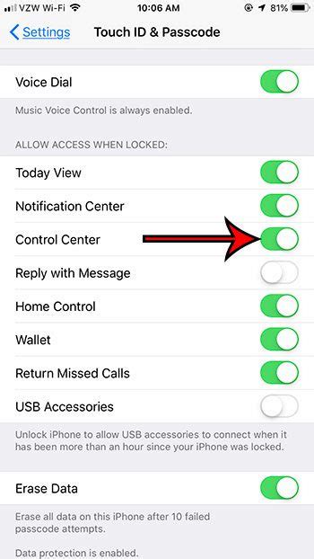 How To Access The Control Center From The Lock Screen On An Iphone