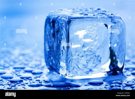 Ice Cubes In Blue Background Stock Photo Alamy