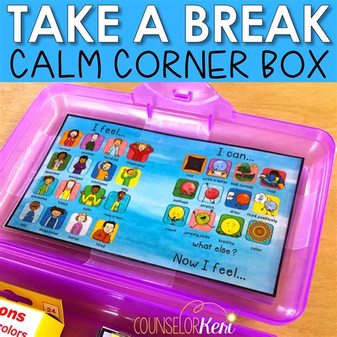 Calm Down Kit Small Box Printables With Coping Skills Cards Counselor