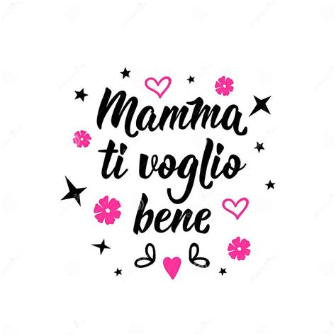 translation from italian mom i love you vector illustration lettering ink illustration