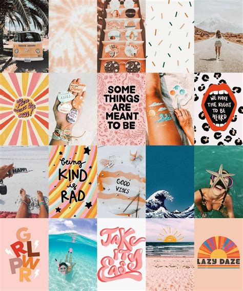 100 S Digital Download Vsco Peach Aesthetic Wall Collage Etsy