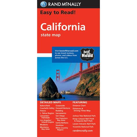 Rand Mcnally California Easy To Read Folding Travel