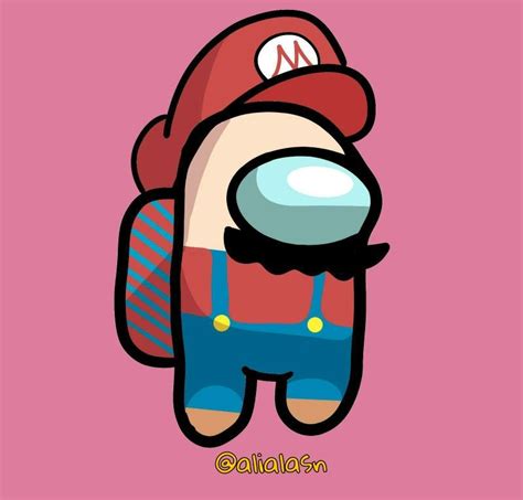 Drawing Super Mario In Among Us Style Flash Wallpaper Funny Phone