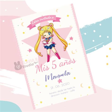Sailor Moon Birthday Invitación Printable And Editable In Etsy México