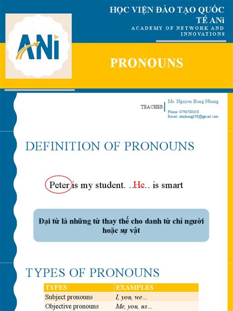 Ani Basic Pronouns Pdf Pronoun Linguistic Typology