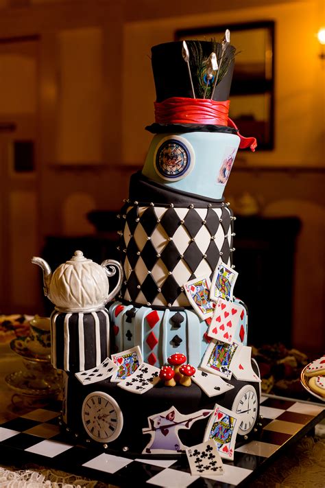 Alice In Wonderland Themed Wedding Cake