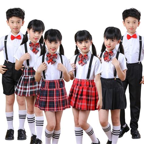 10color Children School Uniform For Girls Dress Student Class Clothes