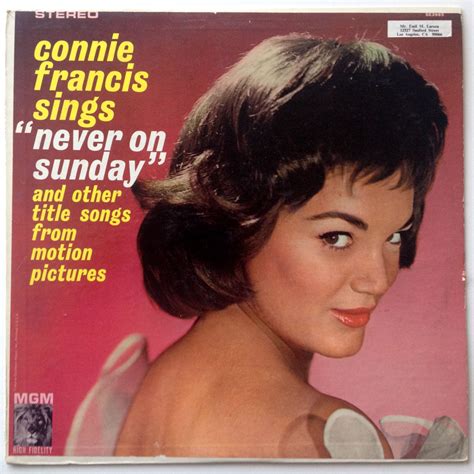 Connie Francis Sings Never On Sunday Lp Vinyl Record Album Mgm