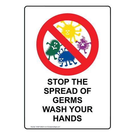 Portrait Do Not Share Your Germs Sign With Symbol Nhep 26628