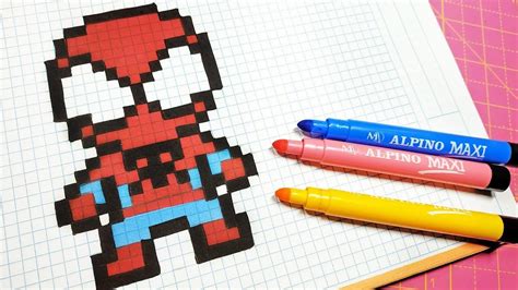 Pues simplemente dejare está basura y me retiraré. Pixel Art Hecho a mano - Cómo dibujar a Spiderman | Como dibujar a spiderman, Dibujos en ...