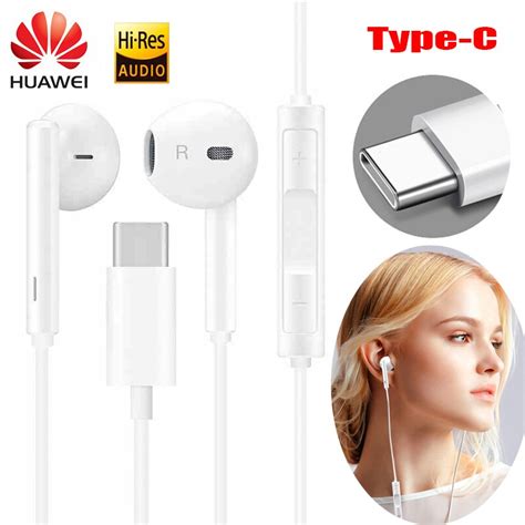 Original huawei honor xsport bluetooth earphones am61 ipx5 waterproof music mic control wireless earset for android ios. HUAWEI Earphone CM33 USB Type C In Ear mic Volume Control ...