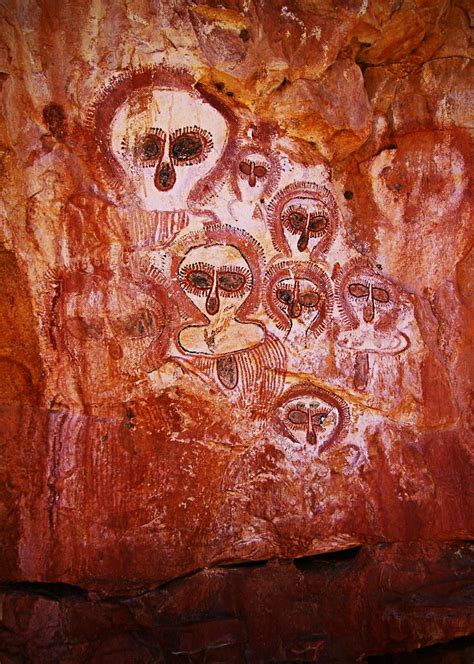 Aboriginal Rock Painting Of Wandjina In Western Australia Which Dates