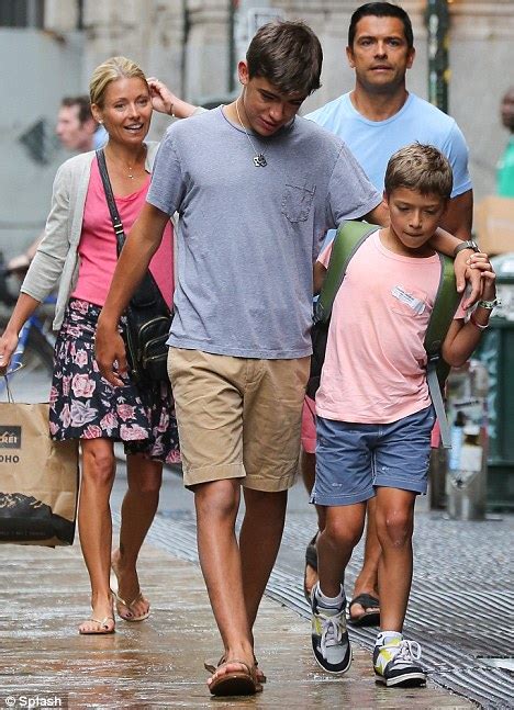 Kelly Ripas Tall Young Sons Are Growing Up Fast As They Enjoy A Stroll