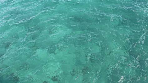 Top View Background Texture Of Shallow Clean Sea Water Stock Footage