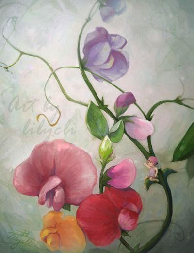 Sweet Peas Love Them Watercolor Flower Art Floral Painting Floral