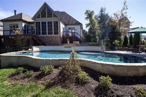 Lovely Pool Built On A Lot With Extreme Yard Slope Backyard Pool