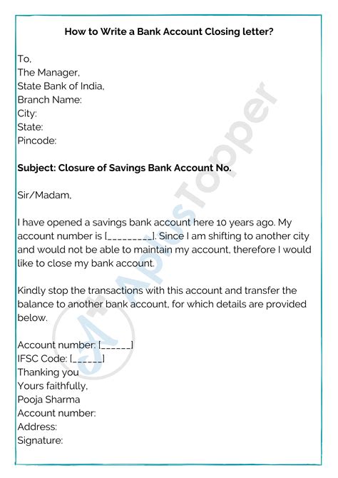 An account closing letter to the bank is a letter written by an account holder, in which he addresses the bank manager and requests for account closure. Bank Account Closing Letter | Format, Sample and How to ...