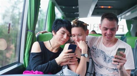 A Man With Two Lesbians Rides On A Bus Stock Video Video Of Cheerful Group 170031343