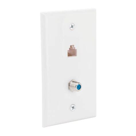 Commercial Electric Network And Coax Wall Plate White Plates On Wall