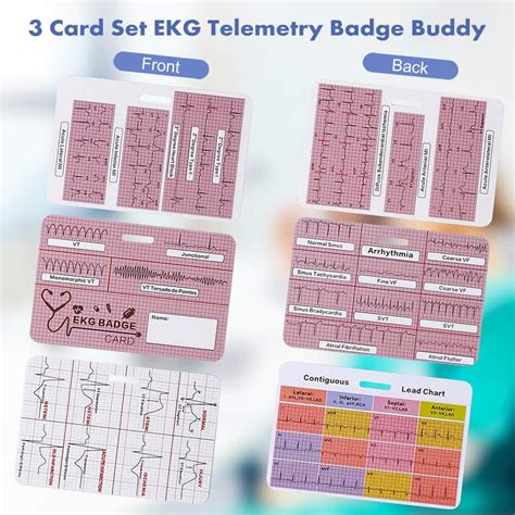 Lisol Ekg Badge Cards Nurse Ekg Strips Interpretation Cardiac Rhythm