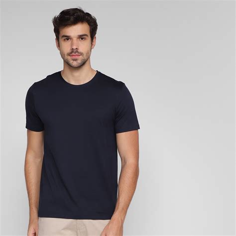 Camiseta Hering Básica Masculina Azul Netshoes