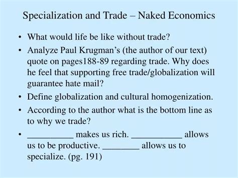 Ppt Specialization And Trade Naked Economics Powerpoint Presentation Id