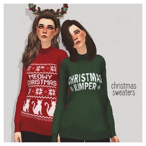 Pure Sims Christmas Sweater Sims 4 Downloads Christmas Sweaters