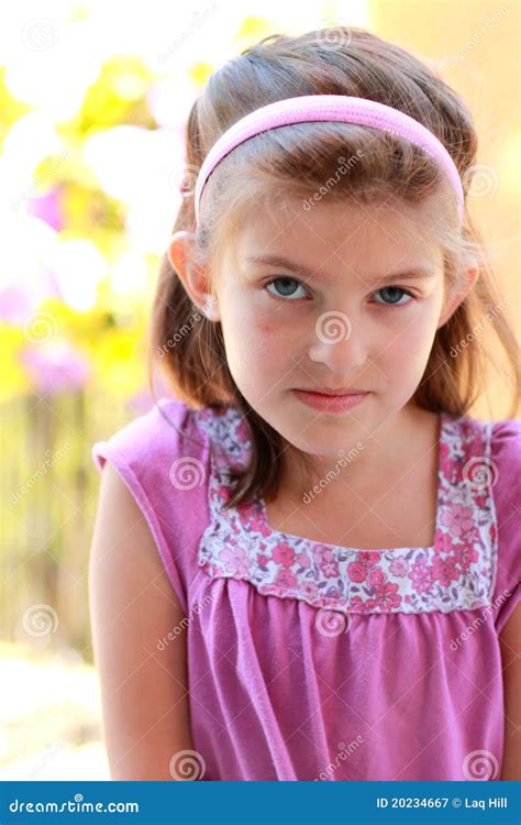 A Cute 8 Year Old Girl In Pink Stock Image Image Of Female Little 20234667